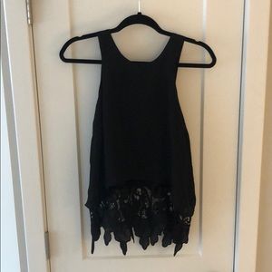 Black Eyelet Detail Tank